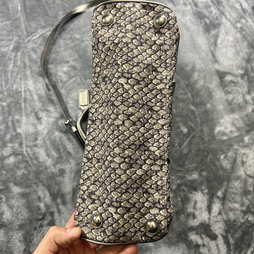 Coach Taylor Python Satchel Shoulder Handbag Gunm… - image 5